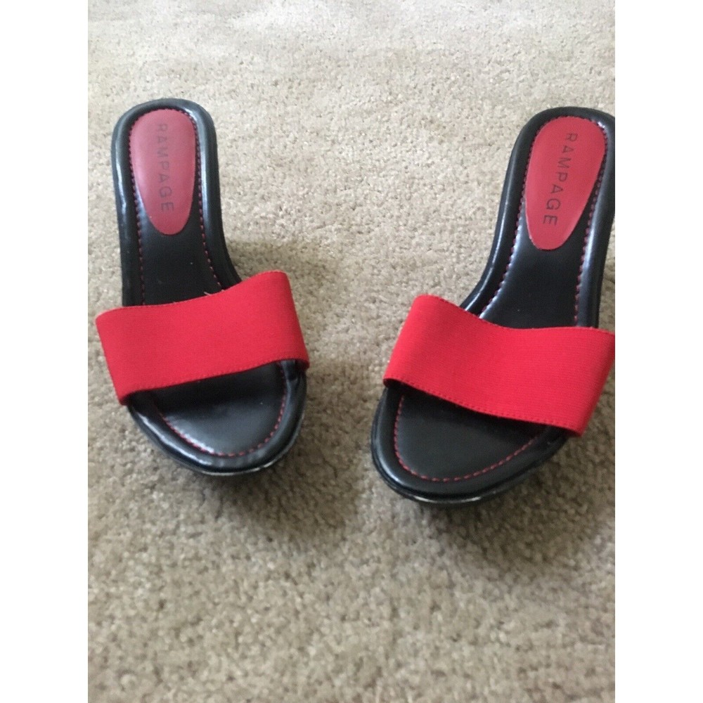 Rampage Women's Heels Sandals Size 8 Red Black
